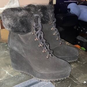 Castaner 1927 Black suede wedge booties Sz 37